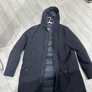 Massimo Dutti Men's Feather Parka in Navy